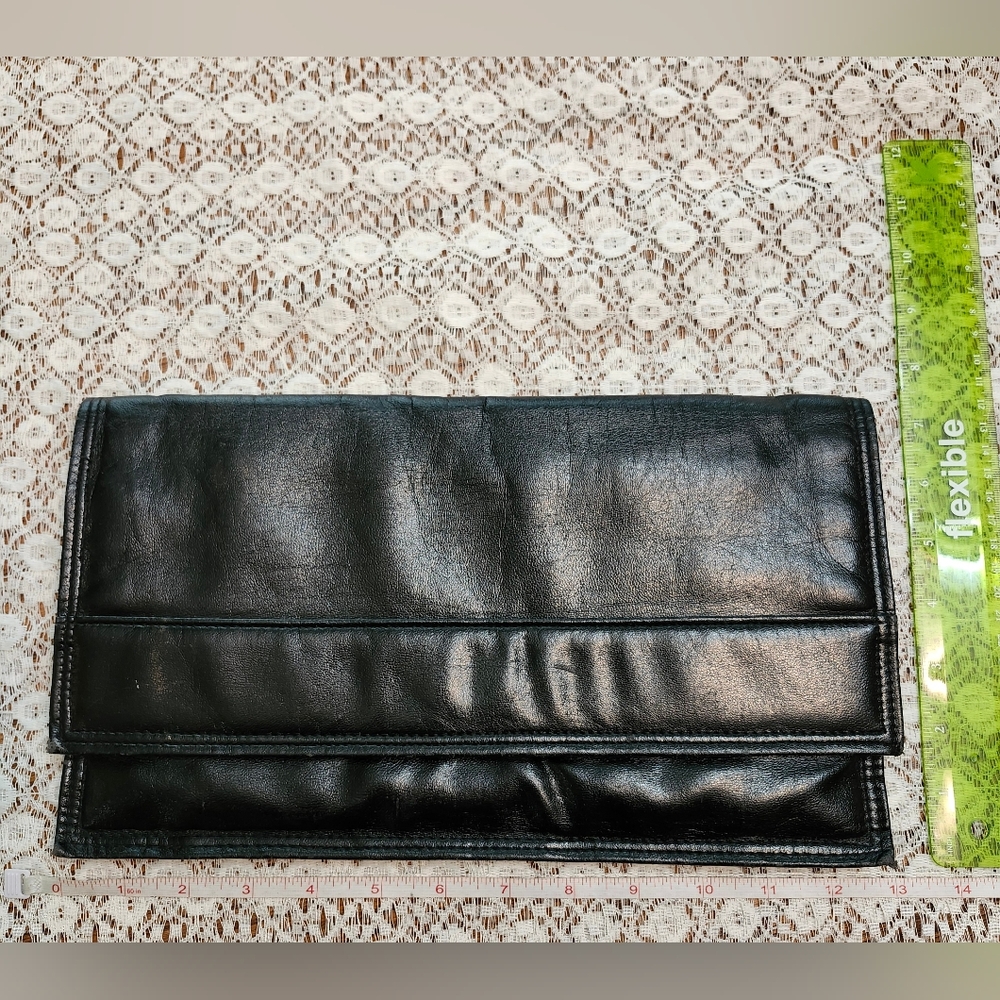 Vintage Cara Black Leather Clutch - Picture 8 of 8